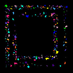 Colorful confetti on white background. 