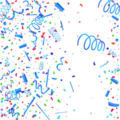 Colorful confetti on white background.