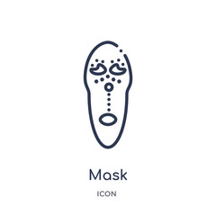 mask icon from museum outline collection. Thin line mask icon isolated on white background.