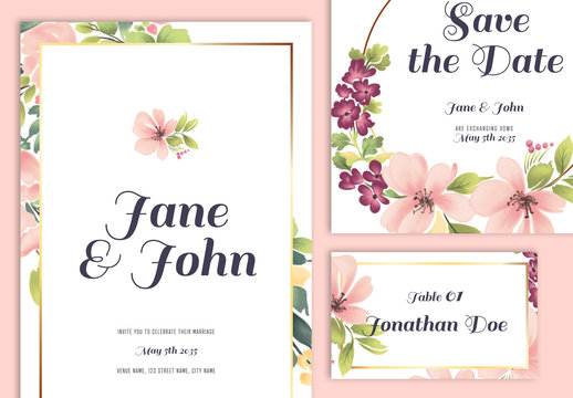 Wedding Suite Layout with Floral Elements