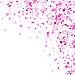 Hearts confetti flying vector background graphic design.