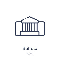 buffalo icon from museum outline collection. Thin line buffalo icon isolated on white background.