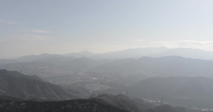 高尾山上空からのパノラマビュー