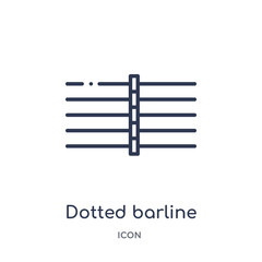 dotted barline icon from music and media outline collection. Thin line dotted barline icon isolated on white background.