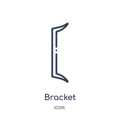 bracket icon from music and media outline collection. Thin line bracket icon isolated on white background.