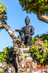 Fototapeta na wymiar artistic King Ramkhamhaeng Monument in the Historical Park of Sukhothai, Thailand, Asia