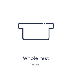 whole rest icon from music and media outline collection. Thin line whole rest icon isolated on white background.