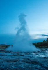 Fototapeta na wymiar The Stokkur geyser erupting, Iceland.
