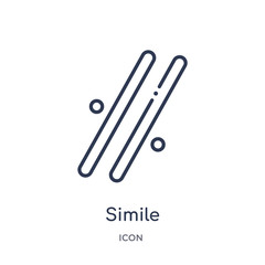 simile icon from music and media outline collection. Thin line simile icon isolated on white background.