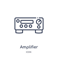 amplifier icon from music outline collection. Thin line amplifier icon isolated on white background.
