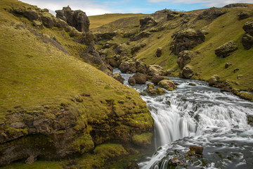 Hiking around Skogafoss