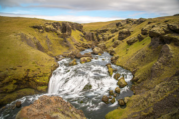 Hiking around Skogafoss