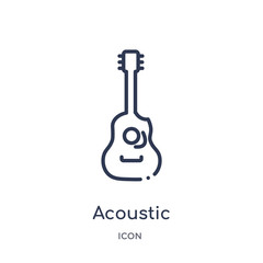 Fototapeta premium acoustic icon from music outline collection. Thin line acoustic icon isolated on white background.
