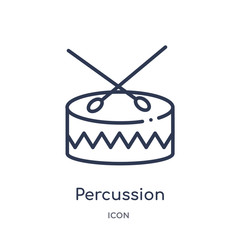 percussion icon from music outline collection. Thin line percussion icon isolated on white background.