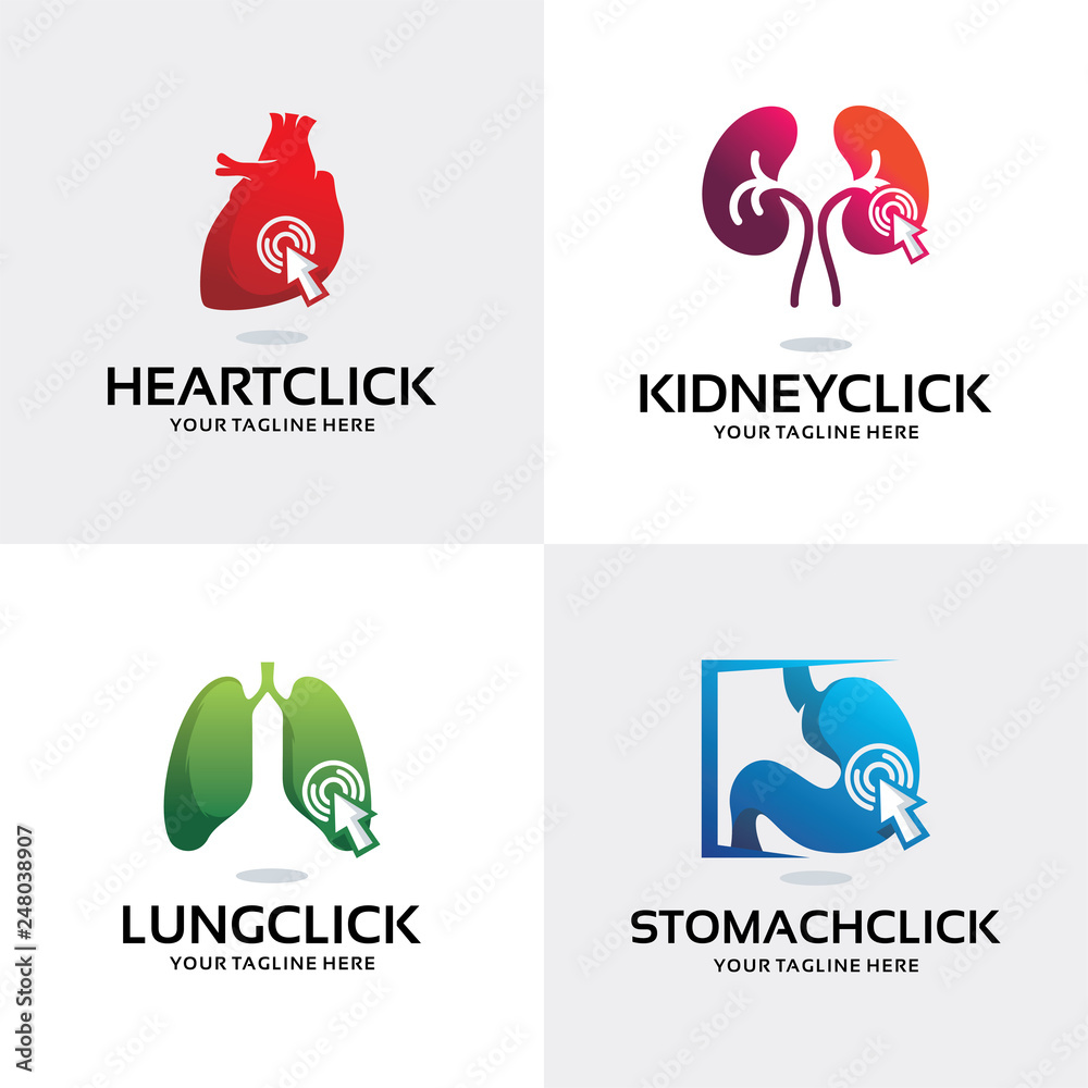 Wall mural Human Organ Logo Set Design Template Collection