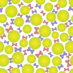 Vector seamless pattern with yellow lollipops
