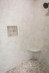 Modern New Construction Master Bathroom Shower Tiles