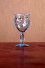 blue beautiful wine glass