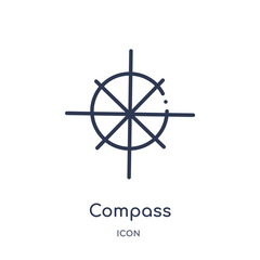 Obraz premium compass icon from nautical outline collection. Thin line compass icon isolated on white background.