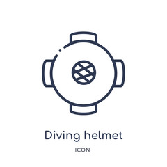 diving helmet icon from nautical outline collection. Thin line diving helmet icon isolated on white background.
