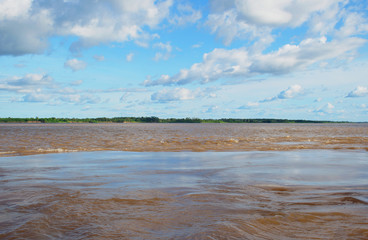 Meeting of Waters. Manaus, Amazonas, Brazil. Rio Negro river . 