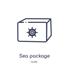 sea package icon from nautical outline collection. Thin line sea package icon isolated on white background.