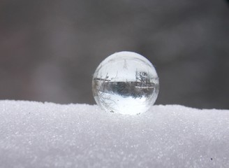 glass ball on the snow