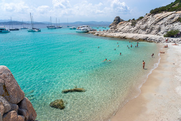 Beautiful beach of archipelago la Maddalena. Sardinia, Italy
