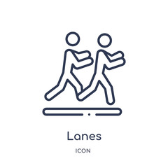 lanes icon from olympic games outline collection. Thin line lanes icon isolated on white background.