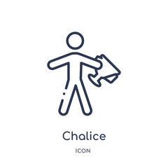 chalice icon from olympic games outline collection. Thin line chalice icon isolated on white background.