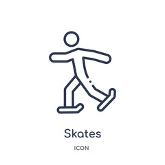 Fototapeta na wymiar skates icon from olympic games outline collection. Thin line skates icon isolated on white background.
