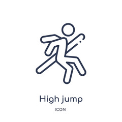 high jump icon from olympic games outline collection. Thin line high jump icon isolated on white background.