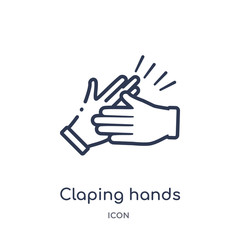 Obraz premium claping hands icon from party outline collection. Thin line claping hands icon isolated on white background.