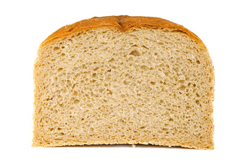 Wheat bread isolated on a white background. Square bread on a section - Isolate on a white...
