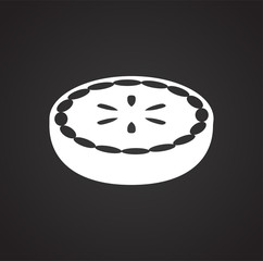 Cake icon on black background for graphic and web design, Modern simple vector sign. Internet concept. Trendy symbol for website design web button or mobile app