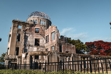 Atomic Dome the only building that survived the nuclear bomb blast in Hiroshima Japan