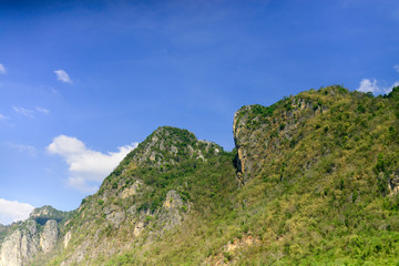 Green mountains and beautiful sky