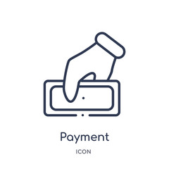 payment icon from payment outline collection. Thin line payment icon isolated on white background.