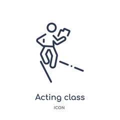 acting class icon from people outline collection. Thin line acting class icon isolated on white background.