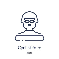 cyclist face icon from people outline collection. Thin line cyclist face icon isolated on white background.