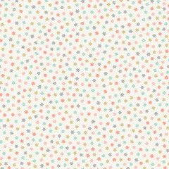 Sweet baby pastel mixed tiny star vector seamless repeat pattern vector background.