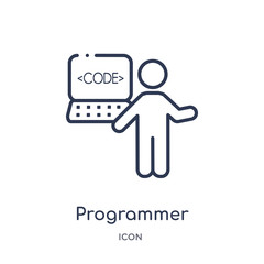 programmer icon from people skills outline collection. Thin line programmer icon isolated on white background.