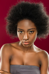 Portrait of a beautiful serious afro American woman