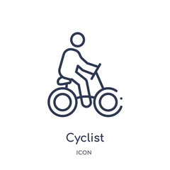 Obraz na płótnie Canvas cyclist icon from people skills outline collection. Thin line cyclist icon isolated on white background.