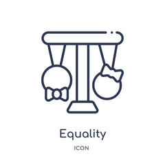 equality icon from people skills outline collection. Thin line equality icon isolated on white background.