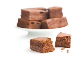Fototapeta na wymiar Sweet chocolate brownies.