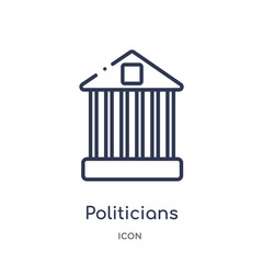 politicians icon from political outline collection. Thin line politicians icon isolated on white background.