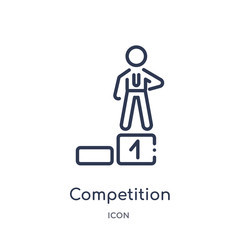 competition icon from productivity outline collection. Thin line competition icon isolated on white background.