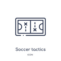 soccer tactics diagram icon from productivity outline collection. Thin line soccer tactics diagram icon isolated on white background.