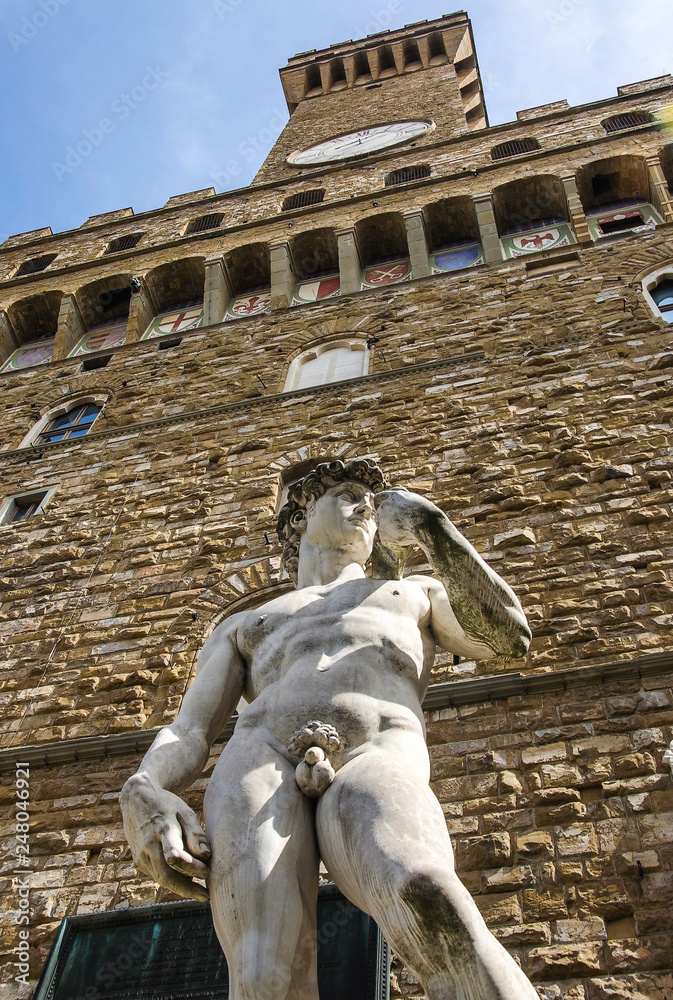 Canvas Prints The Fountain of Neptune in a summer day in Florence, Italy